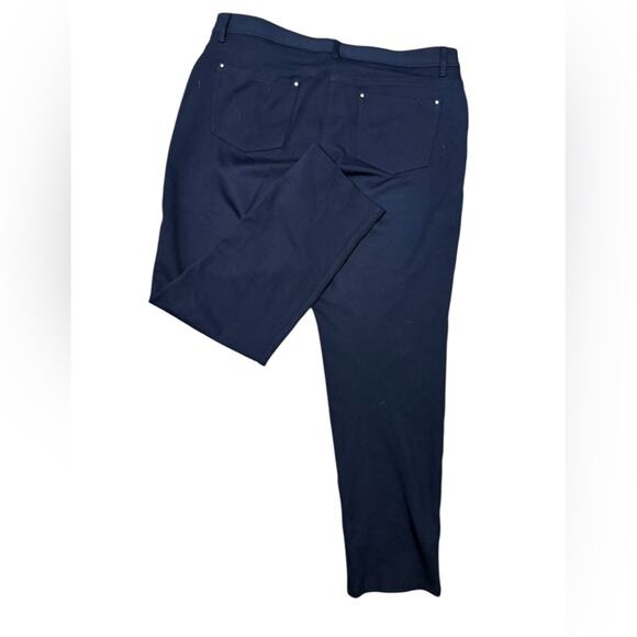 Chicos Navy Stretch So Slimming Office Blazer And Pants Coord Set Size XL Comfy - Picture 5 of 7